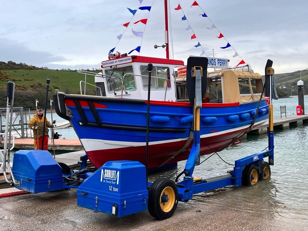 ferry out of the water
